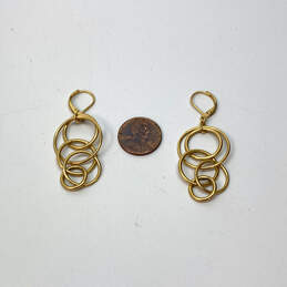 Designer Joan Rivers Gold-Tone Lever Back Multi Linked Circle Drop Earrings