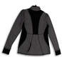 Womens Gray Heather Mock Neck Quarter Zip Long Sleeve Pullover Jacket Sz M image number 2