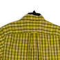 Mens Yellow Plaid Relaxed Fit Short Sleeve Collared Button Up Shirt Size M image number 1