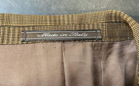 GUCCI Brown Plaid Sports Coat - Size X Large image number 3