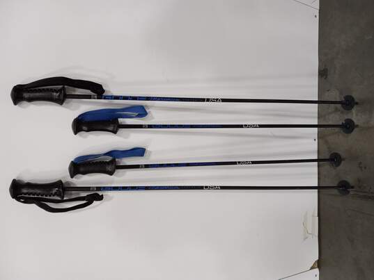 Bundle Of 4 Goode Maximum USA Black/Blue Ski Poles image number 1