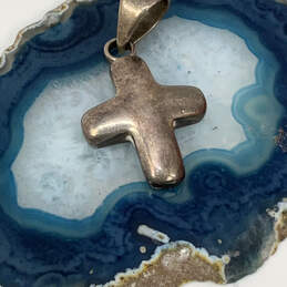 Designer Silpada 925 Sterling Silver Puffy Christian Cross Chain Pendant