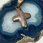 Designer Silpada 925 Sterling Silver Puffy Christian Cross Chain Pendant image number 1