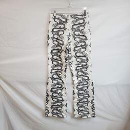 Motel White Dragon Rope Patterned Flare Pant WM Size S NWT alternative image