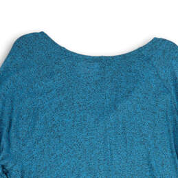 NWT Womens Blue Split Neck 3/4 Sleeve Ruched Pullover Blouse Top Size 18-20 alternative image