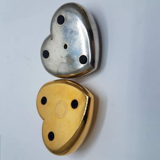 Linden & Unbranded Gold & Silver Tone Heart Shaped Desk/Room Clock Bundle 2 Pcs image number 5