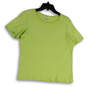 Womens Green White Striped Short Sleeve Round Neck Pullover T-Shirt Size M image number 1