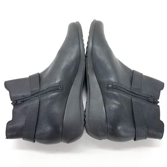 Mephisto 'Stefania' Wedge Bootie Black Leather Buckle Boots Women Size 7 image number 2