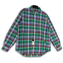 NWT Mens Multicolor Plaid Big Pony Long Sleeve Button-Up Shirt Size XL
