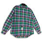 NWT Mens Multicolor Plaid Big Pony Long Sleeve Button-Up Shirt Size XL image number 1