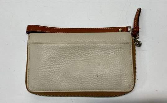Dooney & Bourke Tan Leather Zip Around Card Wristlet Wallet image number 2