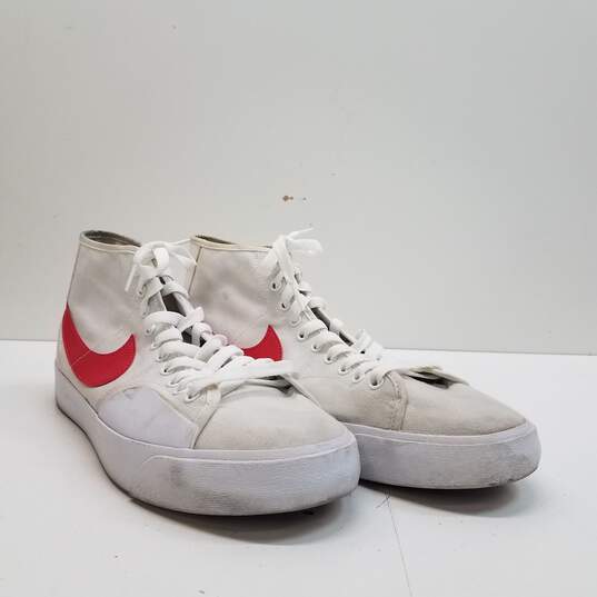Nike Blazer Court Mid SB White, University Red Sneakers DC8901-101 Size 9.5 image number 3