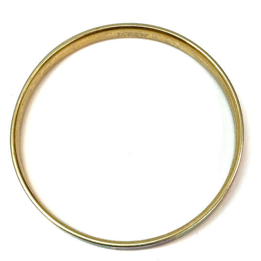Designer J. Crew Gold-Tone Blue Green Thin Band Round Shape Bangle Bracelet image number 3