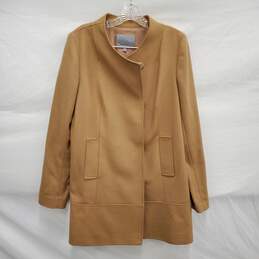 Classique's Entier WM's Funnel Neck Wool Blend Snap Button Beige Jacket  Size L