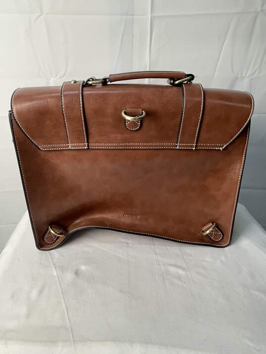 Ecosusi Brown Leather Briefcase/Backpack image number 3