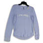 NWT Womens Blue Long Sleeve Crew Neck Graphic Pullover T-Shirt Size Large image number 1