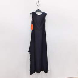 Monique Lhuillier Navy Blue V-Neck Ruffle Dress Women's Size 10 alternative image