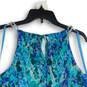 NWT Womens Blue Abstract Halter Neck Sleeveless Blouse Top Size 12 image number 4
