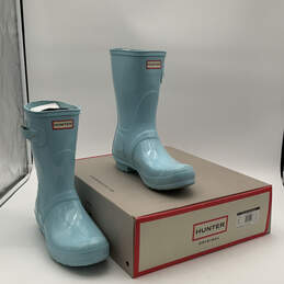 NIB Womens Original Short Gloss WFS1000RGL Blue Round Toe Rain Boots Sz 10
