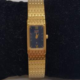 Citizen Vintage 13mm Case Gold Tone Lady's Stainless Steel Tank Quartz Watch