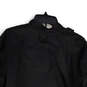 Mens Black Band Collar Long Sleeve Full-Zip Windbreaker Jacket Size Large image number 3