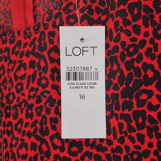 Loft Women's Red Leopard Maxi Dress SZ 16 NWT image number 4
