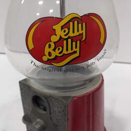 Vintage Jelly Belly Glass Red Metal Coin Bank Gum Ball Candy Machine Dispenser alternative image