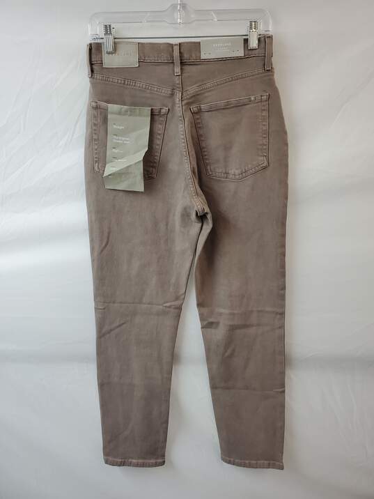 Everlane Original Cheeky Jean Cropped Brown Cotton Pants Size 27 image number 2