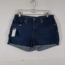 Womens Mid-Length 5 Pocket Design Denim Cuffed Mom Shorts Size 31