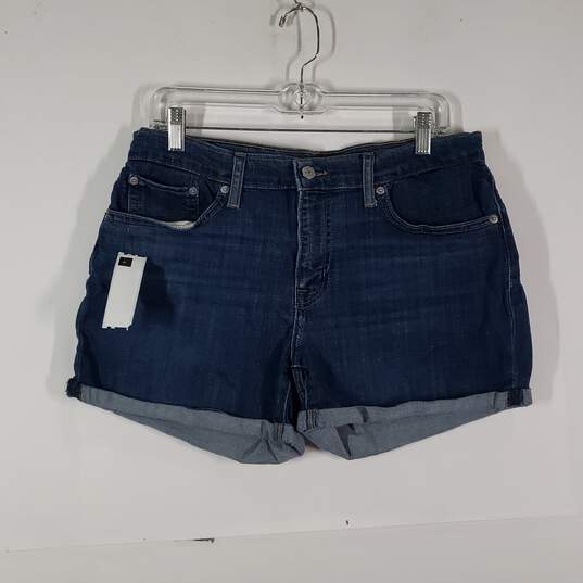 Womens Mid-Length 5 Pocket Design Denim Cuffed Mom Shorts Size 31 image number 1