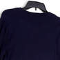 Mens Blue Crew Neck Long Sleeve Tight-Knit Pullover Sweater Size Small image number 4