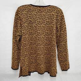 VTG Misook WM's Cheetah Printed Cardigan Shoulder Padded Sweater Size XS alternative image