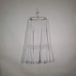 NWT Womens Flat Front Elastic Waist Lace Long Maxi Skirt Size Large (12-14) alternative image