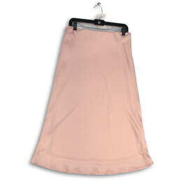 Womens Pink Flat Front Pull-On Midi A-Line Skirt Size Large alternative image