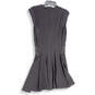Womens Black Gray Sleeveless Floral Lace Back Zip Cut Out Mini Dress Sz 10 image number 2