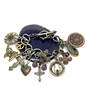 Designer Lucky Brand Two-Tone Rhinestone Toggle Dangle Charm Bracelet image number 2