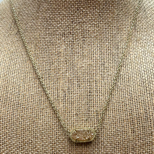 Designer Kendra Scott Gold-Tone Link Chain Adjustable Pendant Necklace image number 1