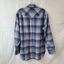 Pendleton Vintage Blue Wool Flannel Button Up Shirt Size M alternative image