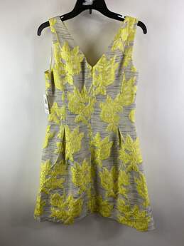 Donna Ricco Women Yellow Floral Print Dress 12 NWT alternative image