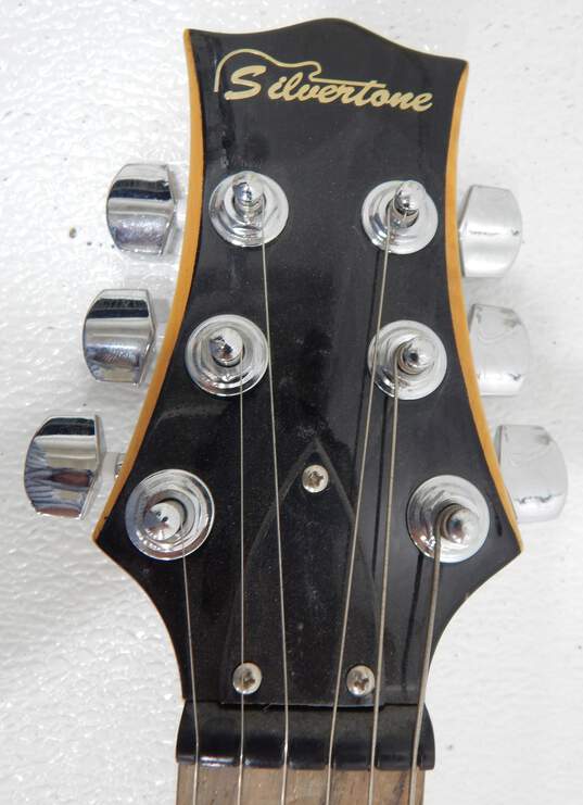 Silvertone Brand Black Left-Handed Electric Guitar (Parts and Repair) image number 5