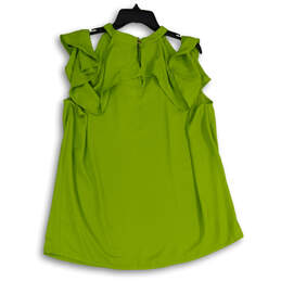 Womens Green Ruffle Cold Shoulder Back Keyhole Blouse Top Size 18/20 alternative image