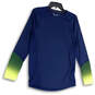 Mens Blue Long Sleeve Crew Neck Fitted Heat Gear Athletic T-Shirt Size S image number 1