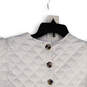 NWT Womens White Quilted Back Button Baby Doll Blouse Top Size Large image number 4