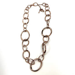 Designer Fossil Rose Gold-Tone Lobster Clasp Hammered Link Chain Necklace alternative image