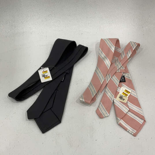 NWT Lot of 2 Mens Multicolor Striped Fashionable Adjustable Pointed Ties image number 2
