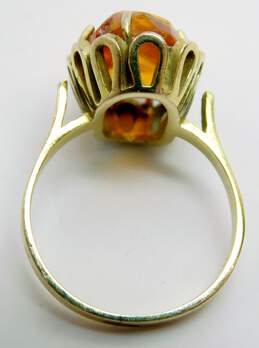 8K Gold Vintage Amber Statement Ring 4.2g alternative image