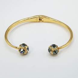 Kate Spade - New York Gold Tone Crystal Hinge 6in Cuff Bracelet 15.5g