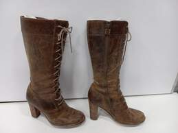Frye Women's Villager Brown Leather Distressed Lace-Up Boots Size 8M alternative image