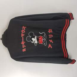 Disney X Forever 21 Men Black Red Mickey Mouse Button Up Varsity Jacket L alternative image