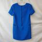 Topshop Cobalt Blue Zipper Pockets Shift Dress Size 2 image number 2